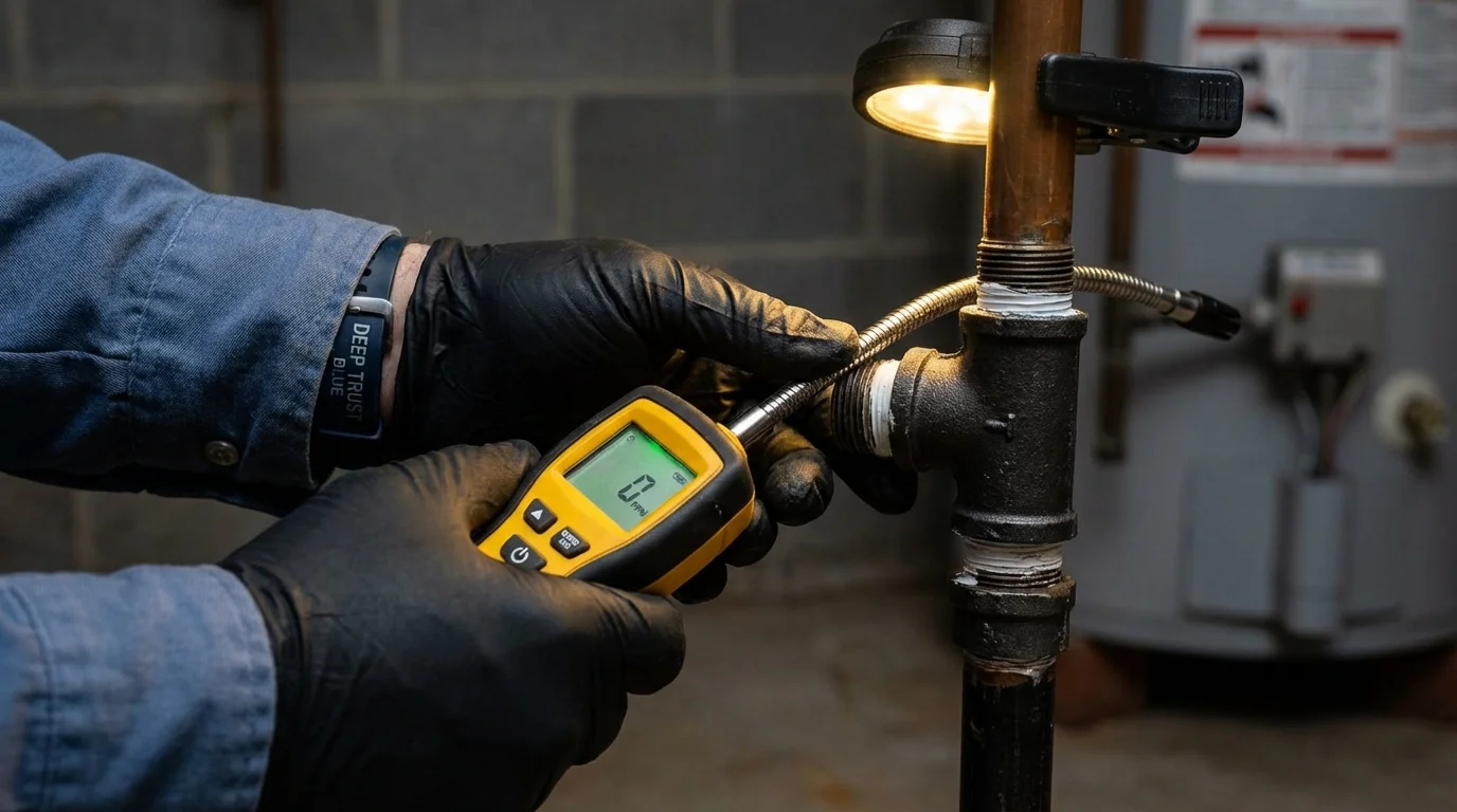 Gas leak detection with electronic sniffer by Johns Plumbing LLC in Coarsegold