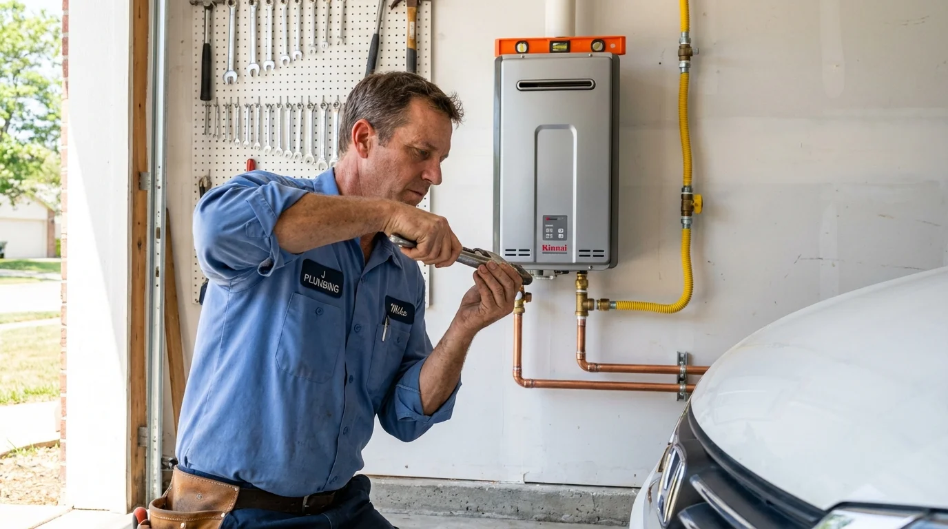 Tankless water heater installation by a Johns Plumbing LLC plumber in Coarsegold